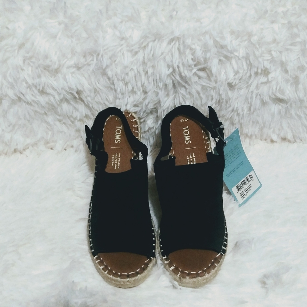 2×$40 TOMS Monica Suede Rope wedge Sandals - Picture 6 of 9